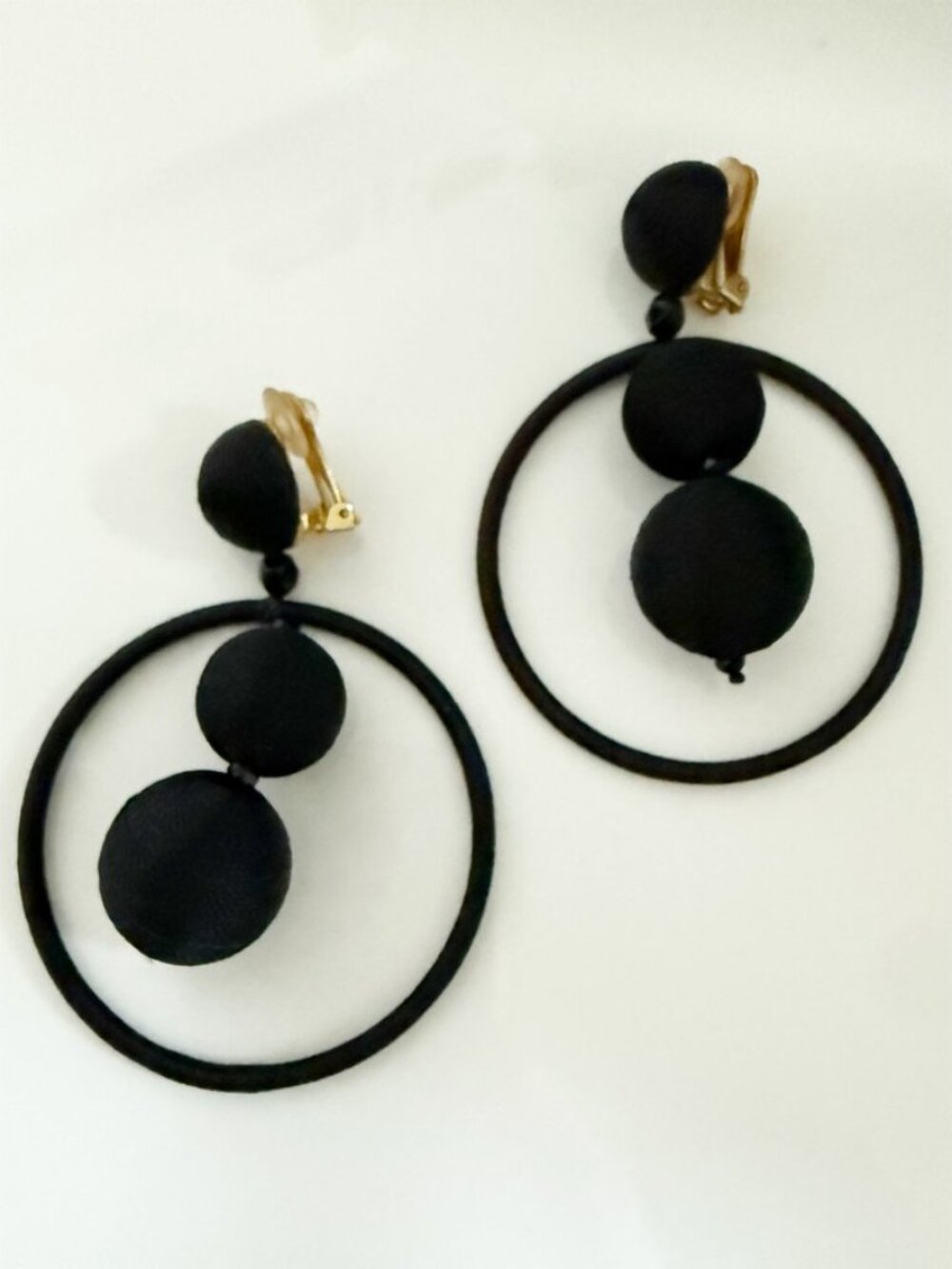 Galaxy Black Dangle Clip-On Earrings